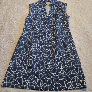 Mahi Gold womens Medium sleeveless dress muted steel blue and white NWOT